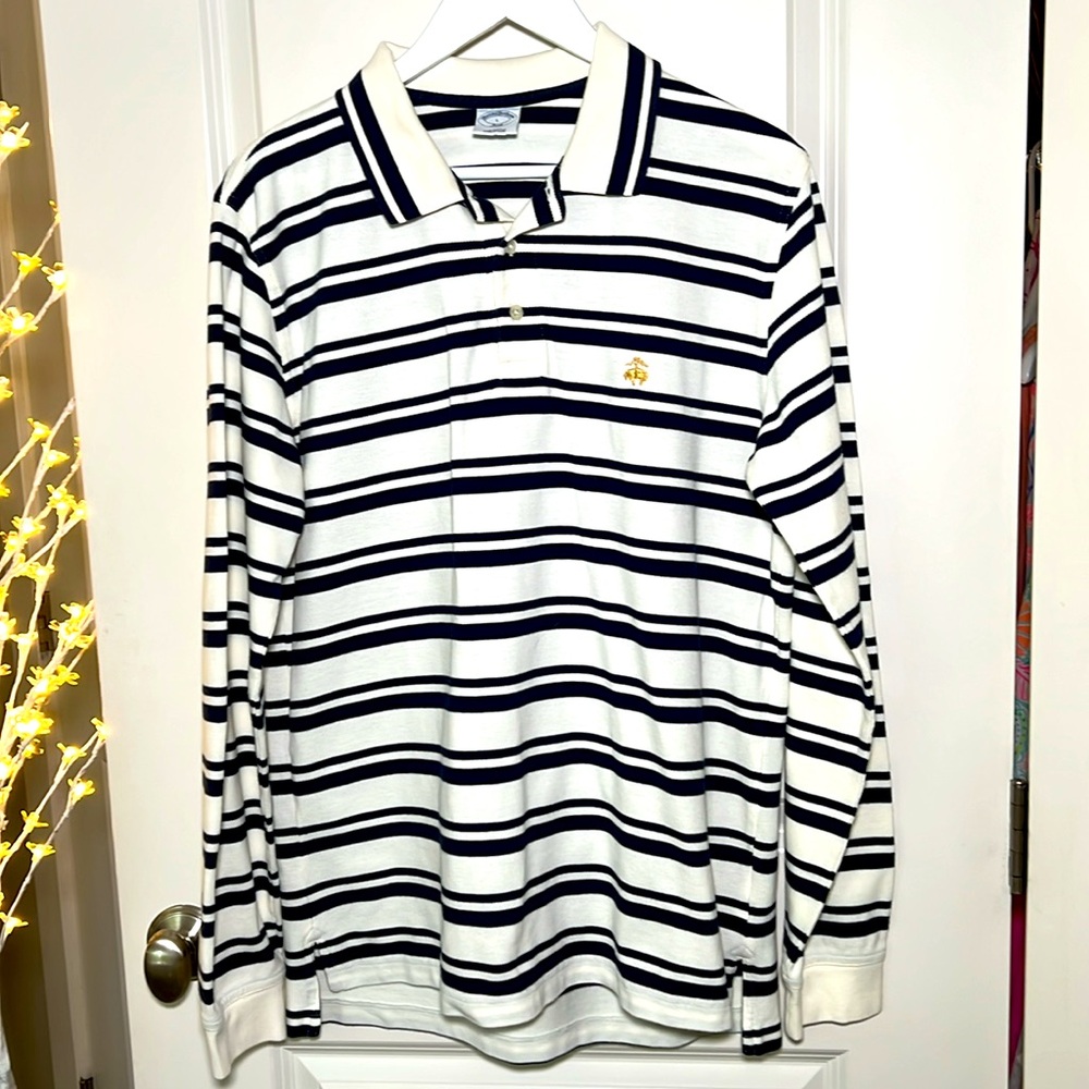 Brooks Brothers Long Sleeve Striped Polo / L